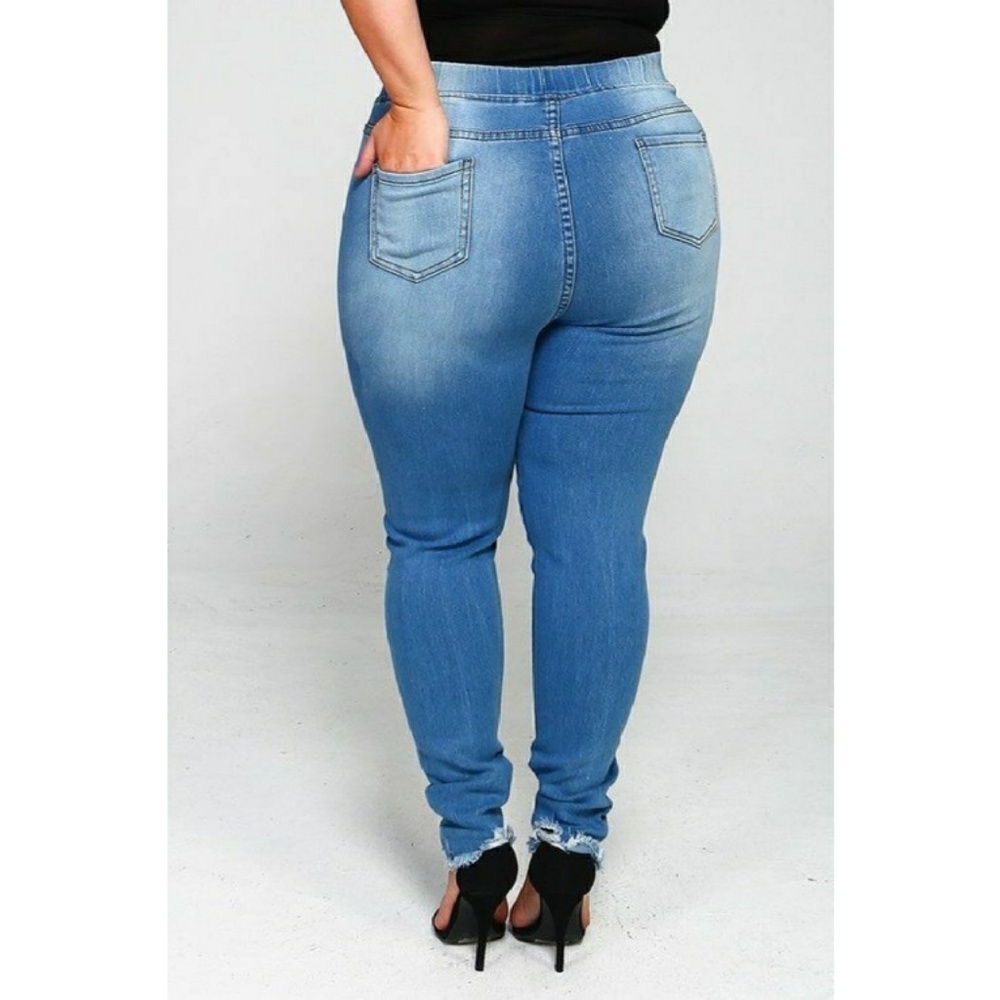 Plus Size Distressed Jeans - Picture 2 of 2
